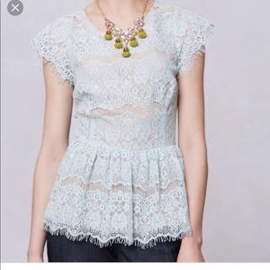 Anthropologie lace peplum top
